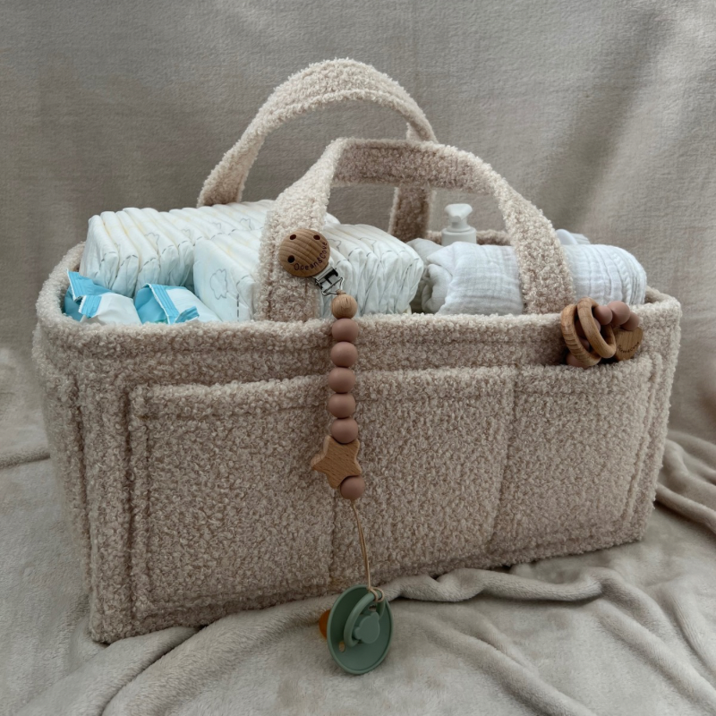 Baby Nappy Caddy Organiser Teddy Fabric By Ocean & Cove 2