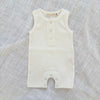 Organic Cotton Sleeveless Ribbed Rompers