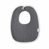 Organic Cotton Baby Dribble Bib Grey with White Trim