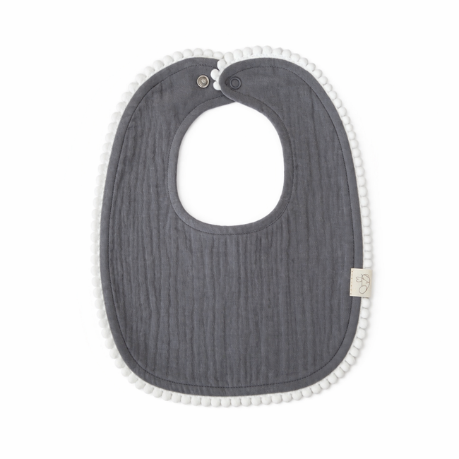 Organic Cotton Baby Dribble Bib White Trim