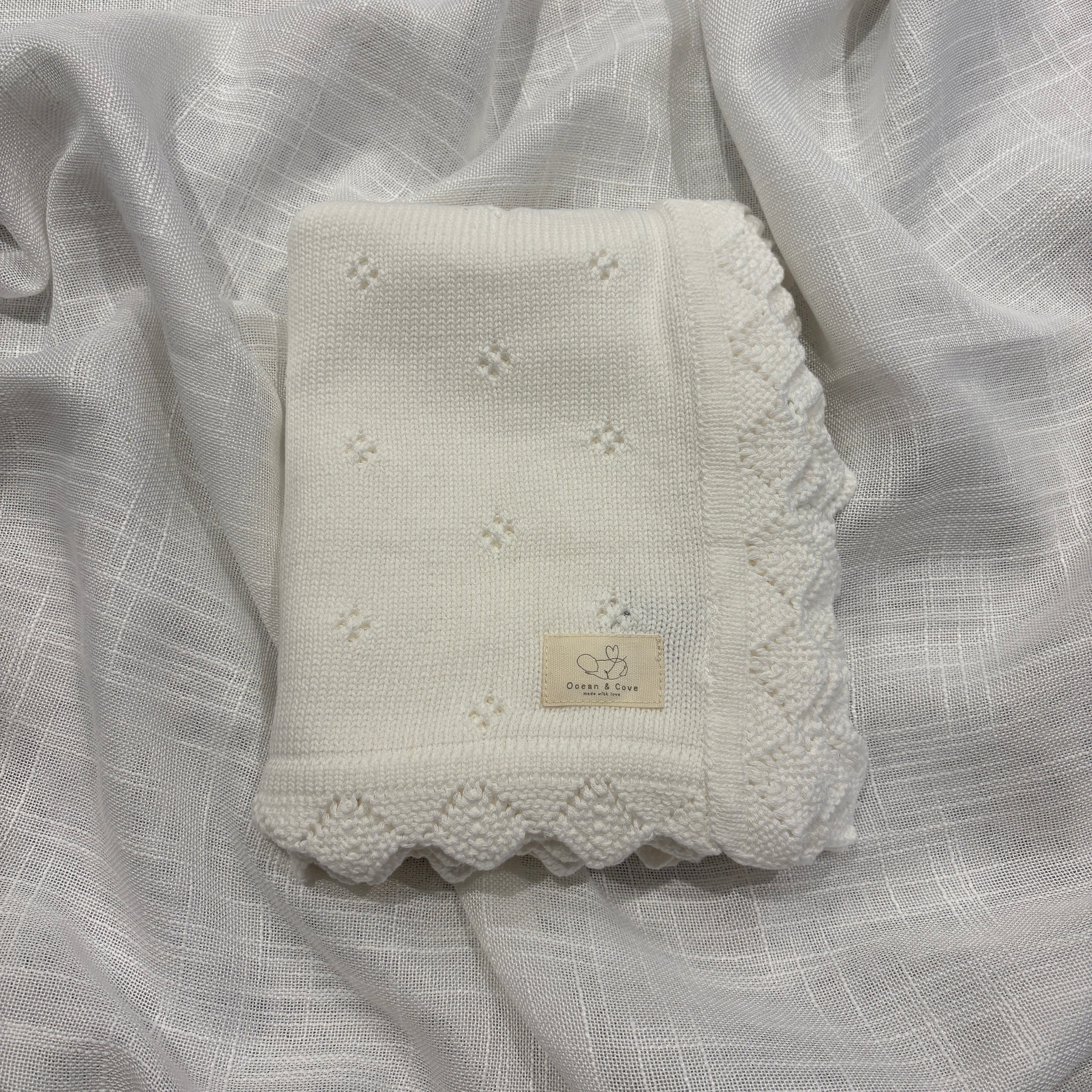 Organic Cotton Pointelle Baby Blanket