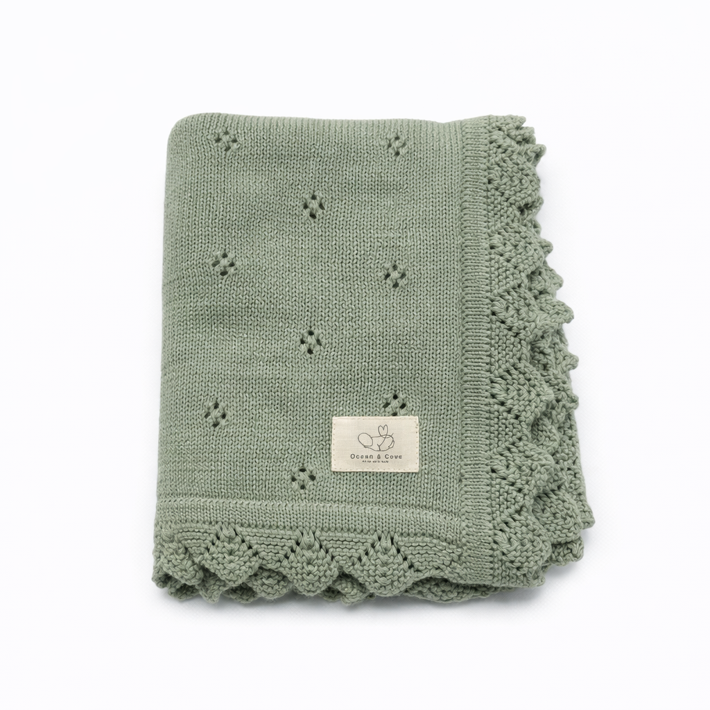 Organic Cotton Pointelle Baby Blanket