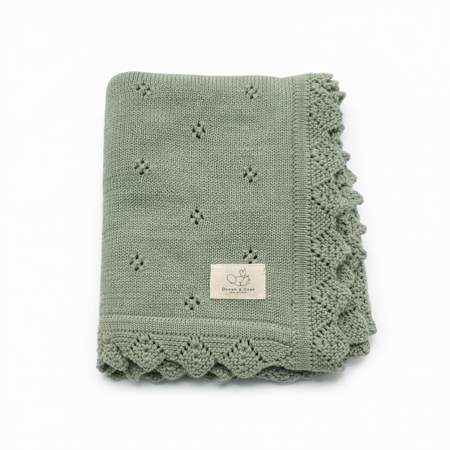 Organic Cotton Pointelle Baby Blanket