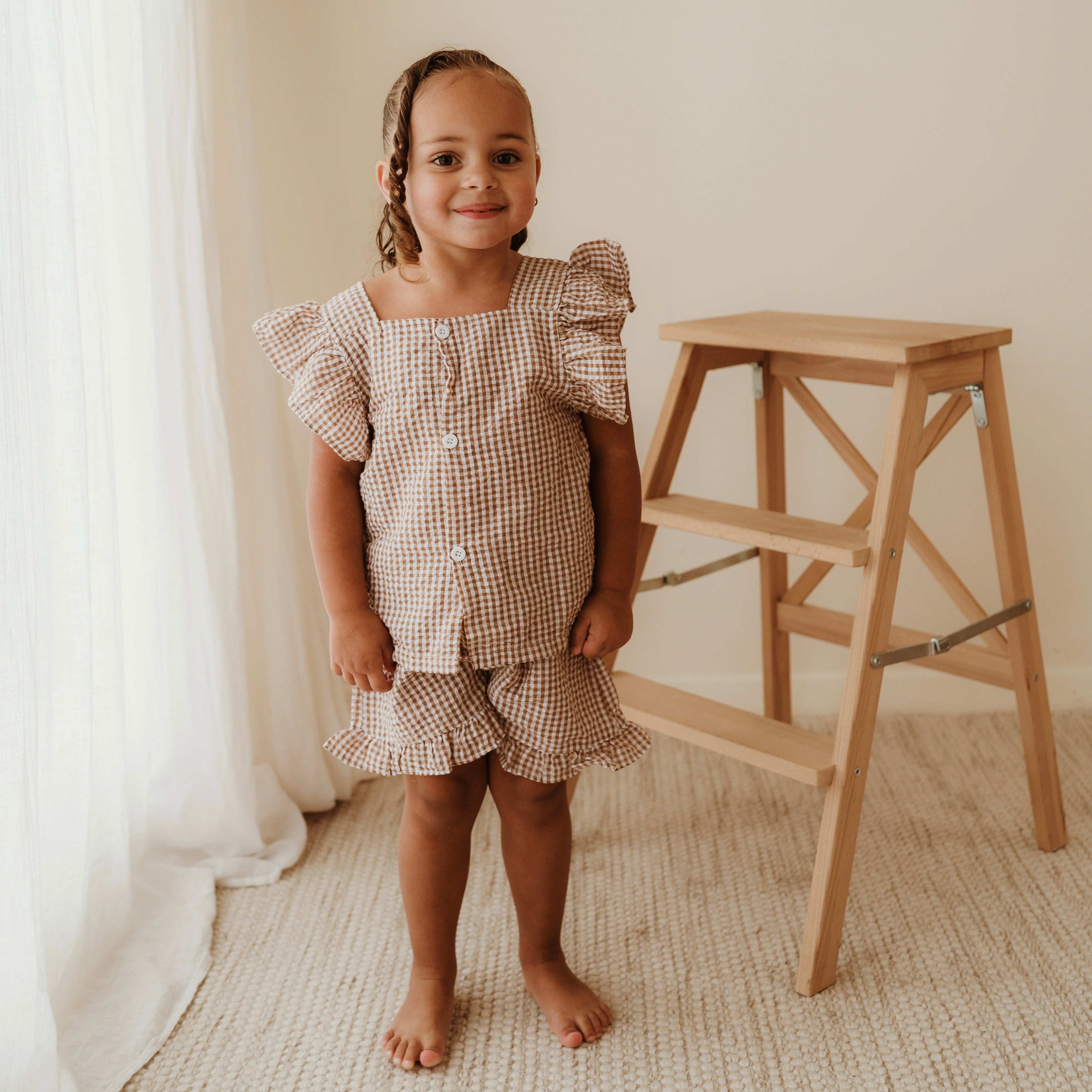 Ruffled muslin top and shorts co-ord - view 7