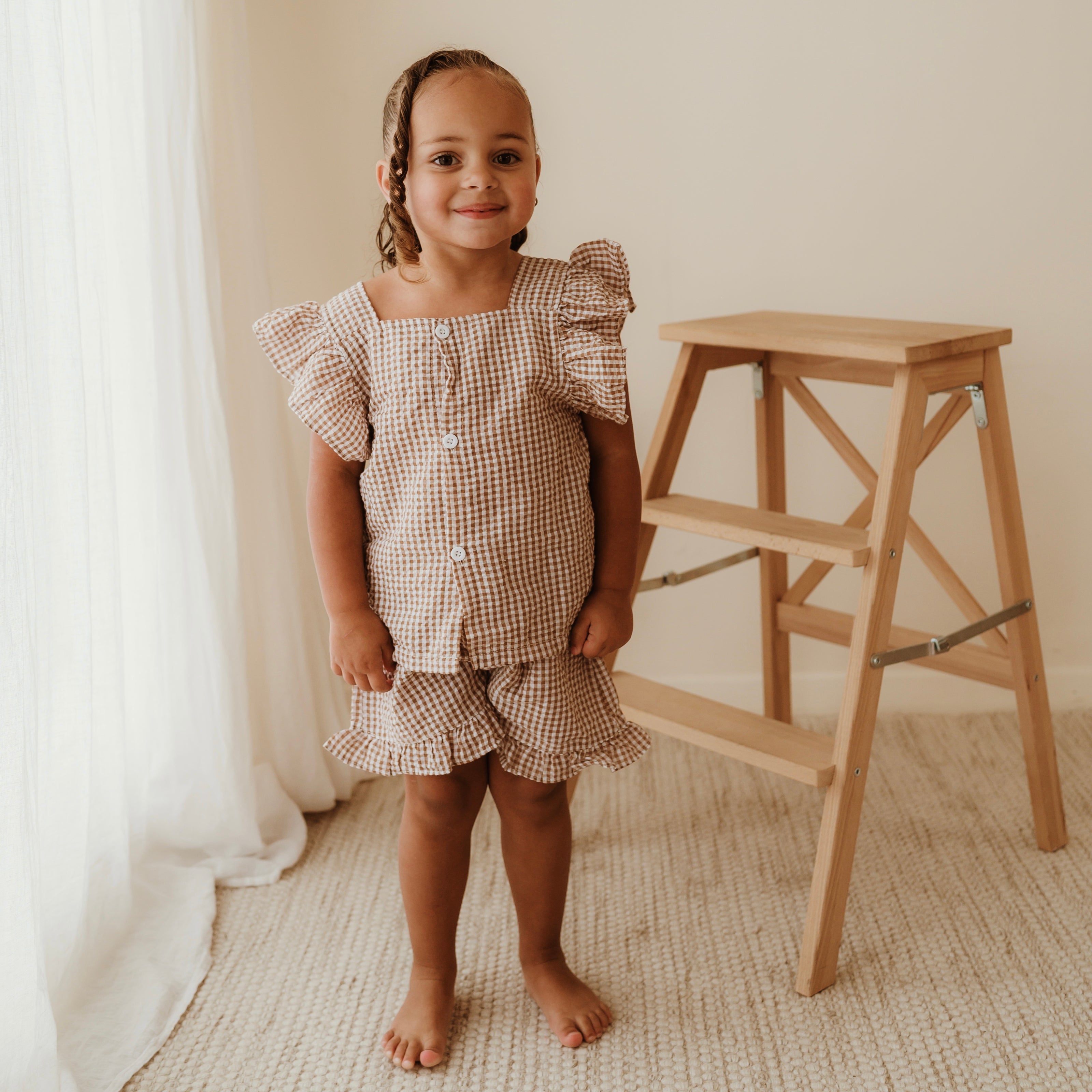 Ruffled Top and Shorts Co-ord
