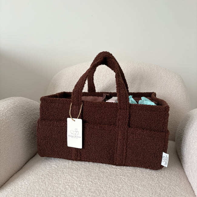 Baby Nappy Caddy Organiser Teddy Fabric