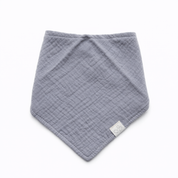 Organic cotton muslin baby dribble bib in Light Grey