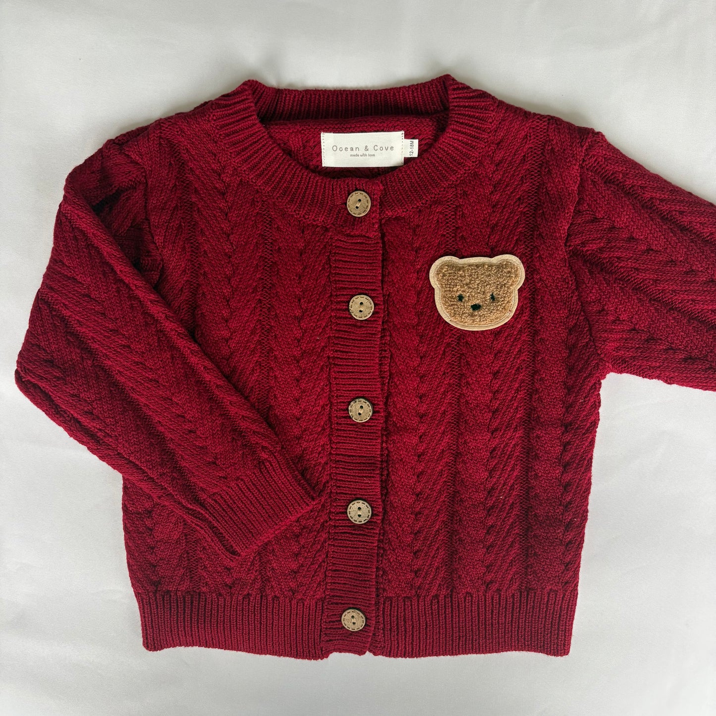 Red Teddy Cardigan 12-18 months