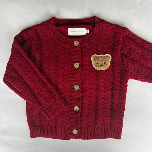 Red Teddy Cardigan 12-18 months