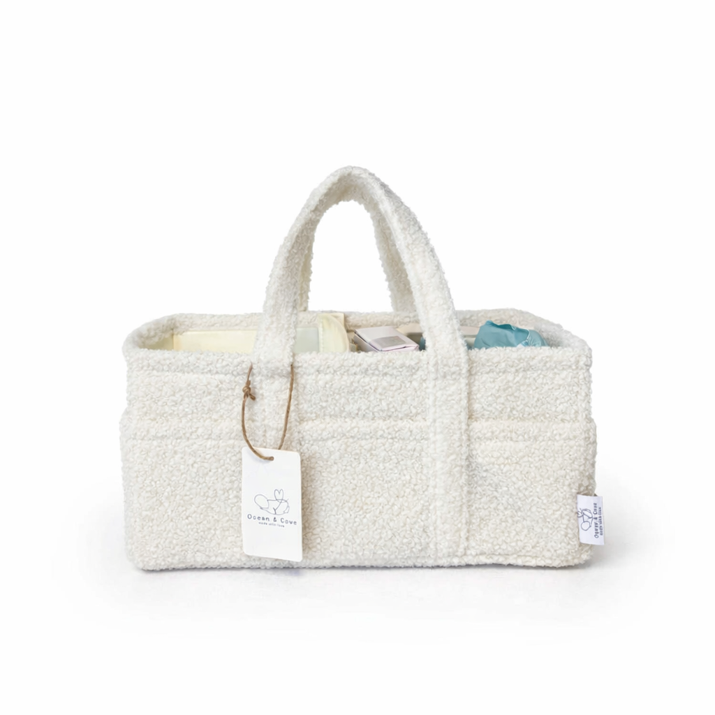 Baby Nappy Caddy Organiser Teddy Fabric