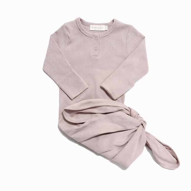 Sample Sale - Beige Tie Up Sleepsuit 0-6 months