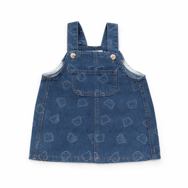 Teddy Denim Pinafore Dress