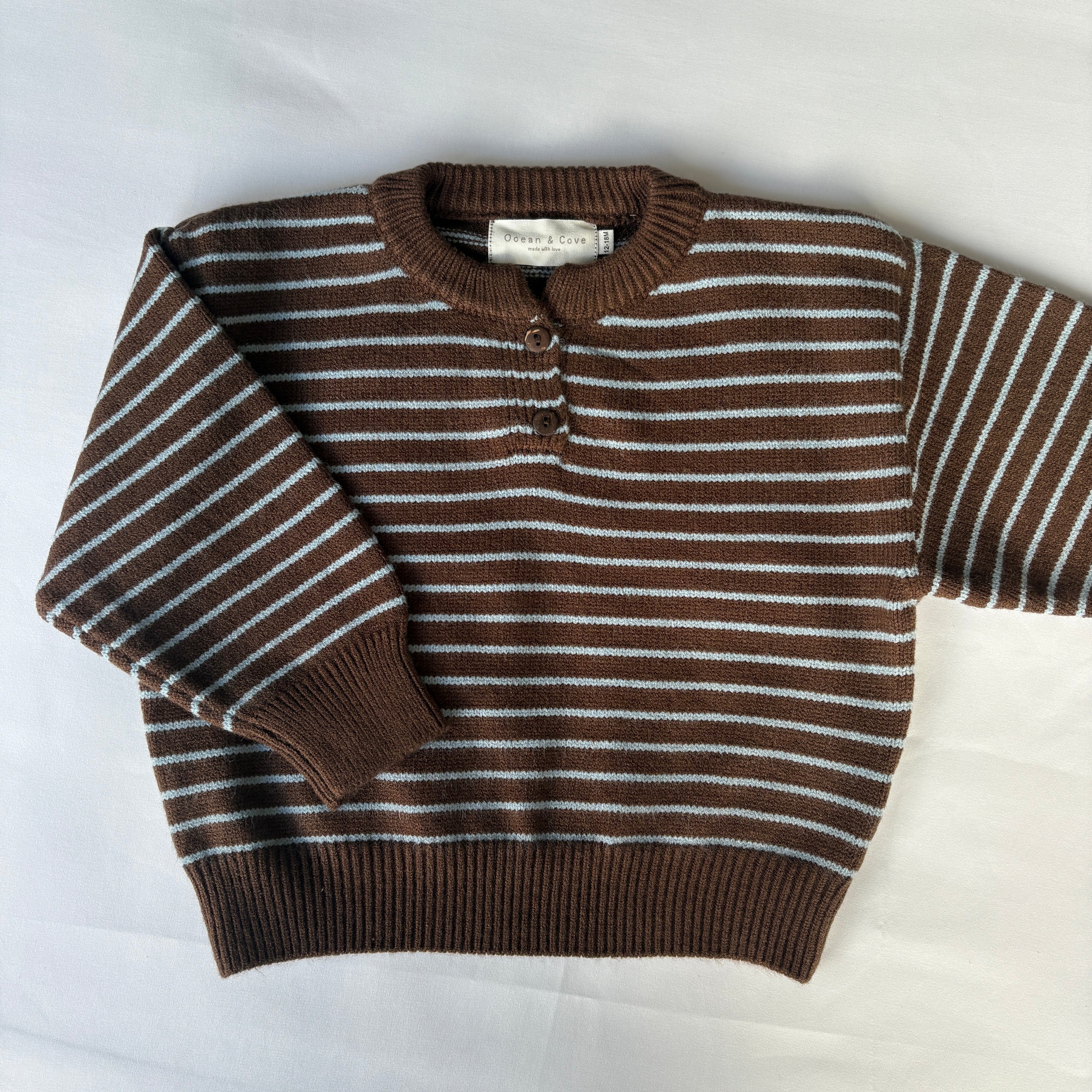 Brown & Blue Stripe Super Soft Jumper