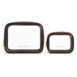 Pebbled Vegan Leather Trim Clear Pouches (2 pack)
