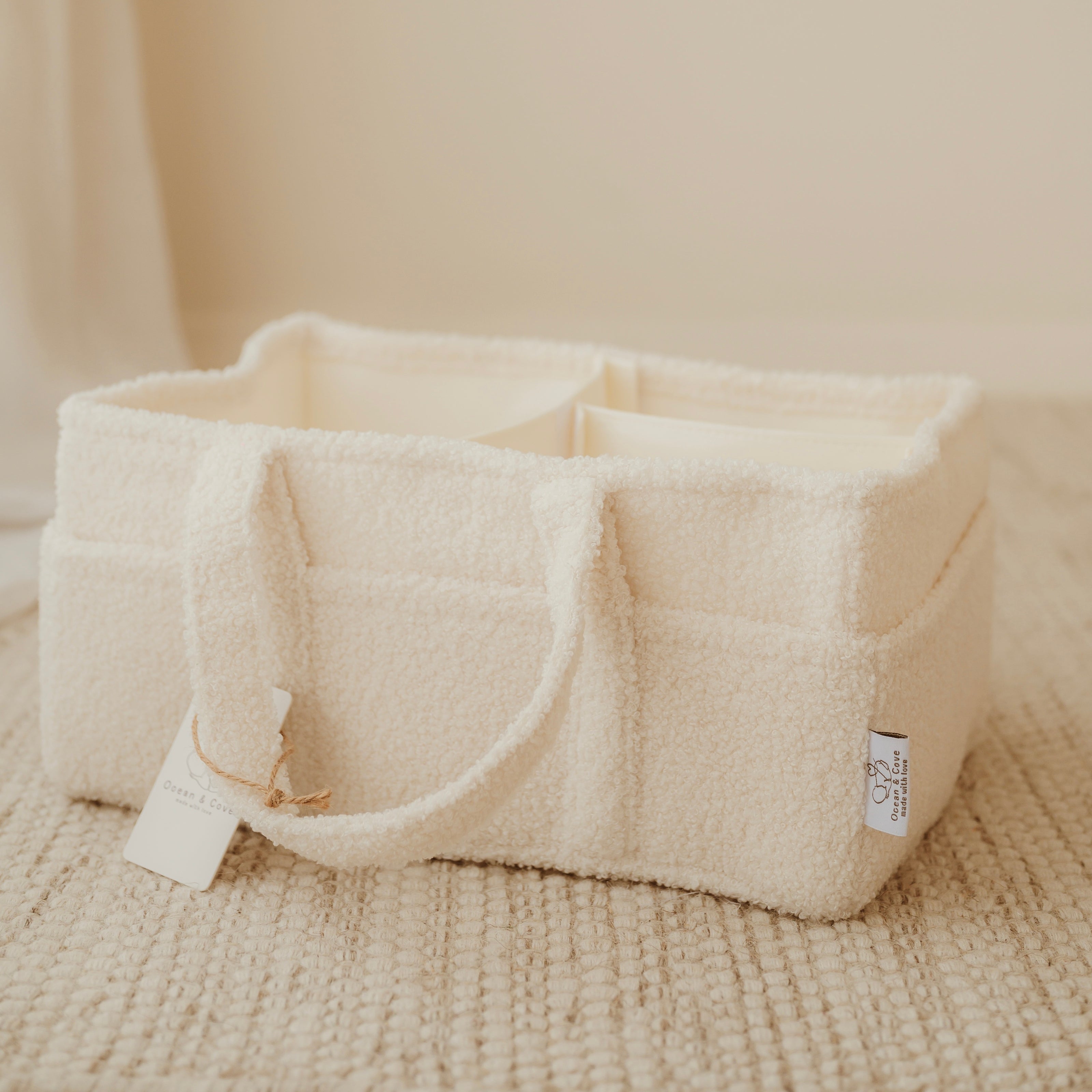 Baby Nappy Caddy Organiser Teddy Fabric