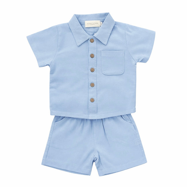 Linen Style Shirt and Short Set