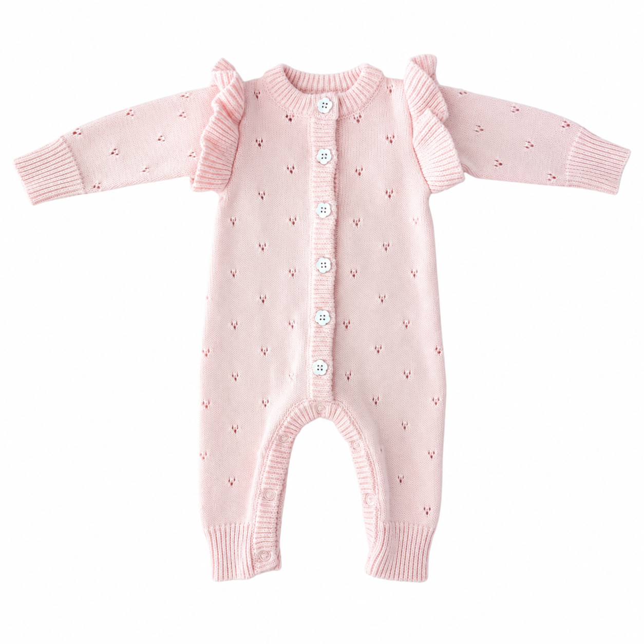 Sample Sale - Pointelle Baby Pink Romper (0-3 months)