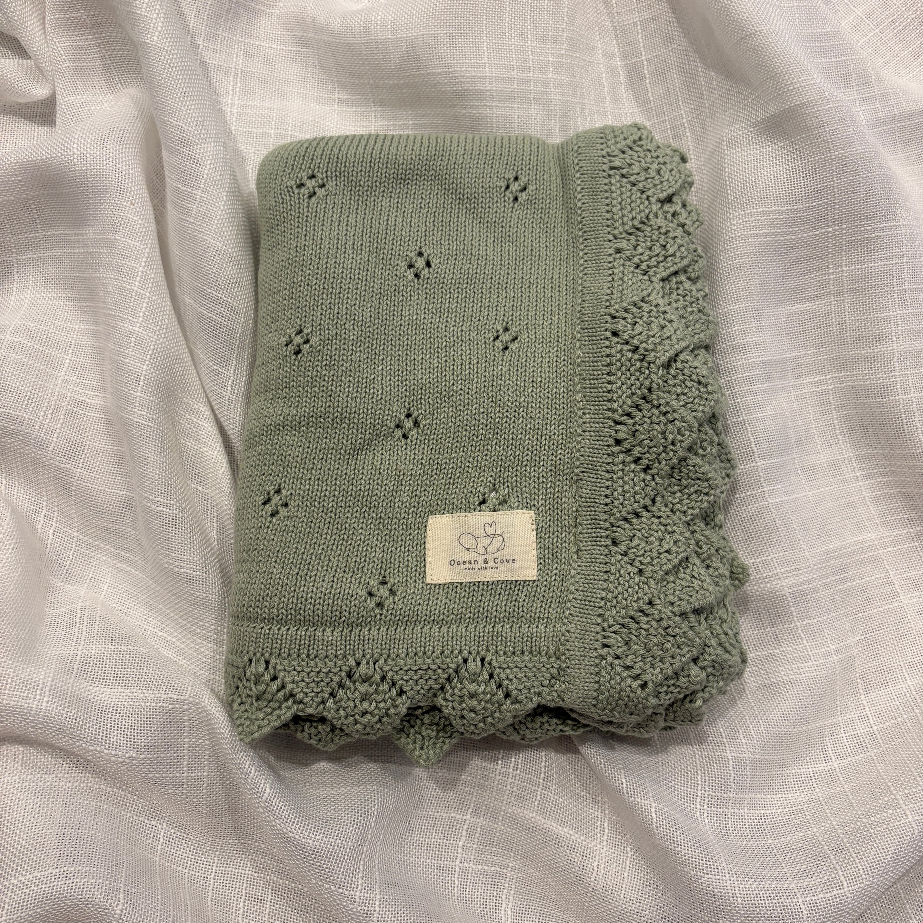 Organic Cotton Pointelle Baby Blanket