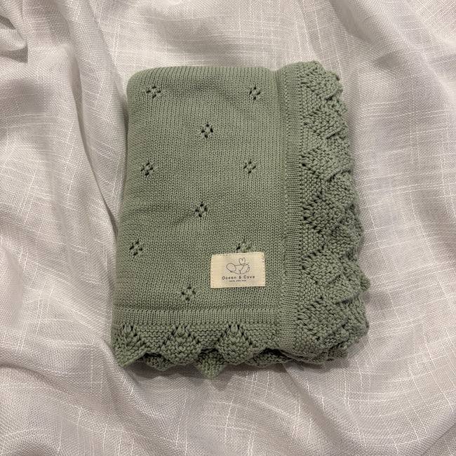 Organic Cotton Pointelle Baby Blanket