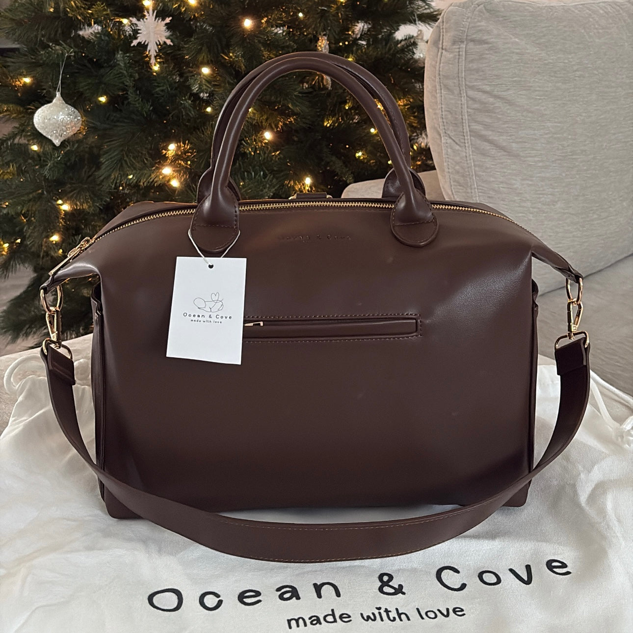 Vegan Leather Midi Baby Nappy Changing Bag