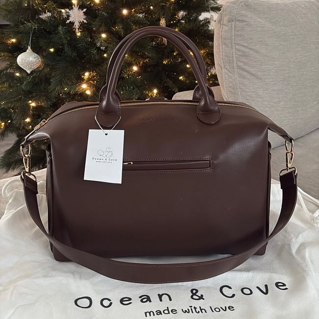 Vegan Leather Midi Baby Nappy Changing Bag