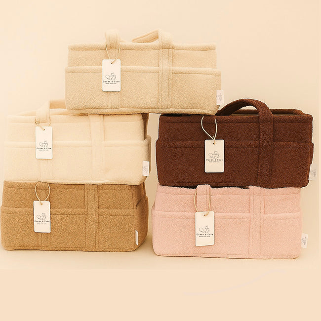 Baby Nappy Caddy Organiser Teddy Fabric