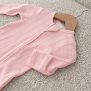 Organic Cotton Pointelle Sleepsuit - Pink