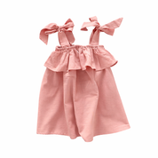 Pink Bow Strap Dress