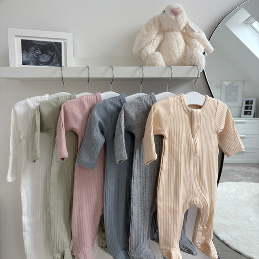 Baby Ribbed Sleepsuit 1