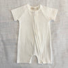 Organic Cotton Ribbed Zip Rompers