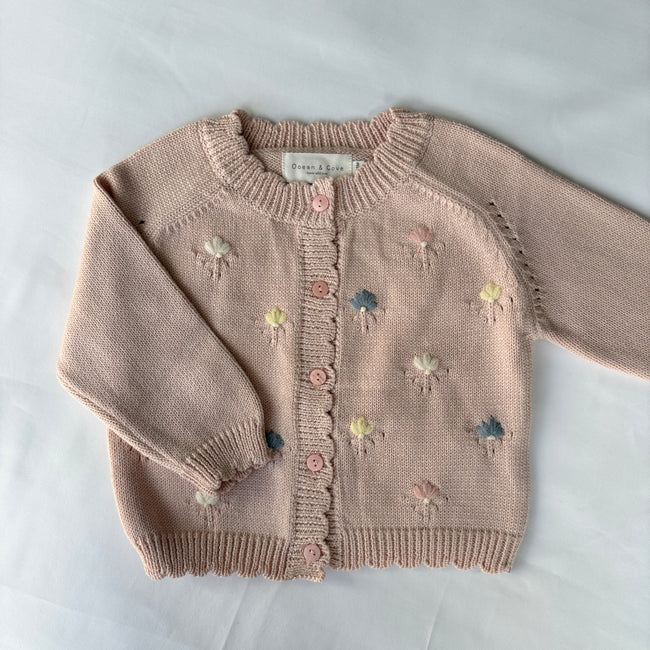 Baby Pink Embroidered Cardigan