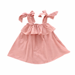 Pink Bow Strap Dress