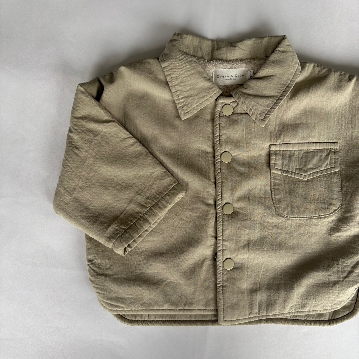 Neutral Sherpa Lined Jacket 12-18 months