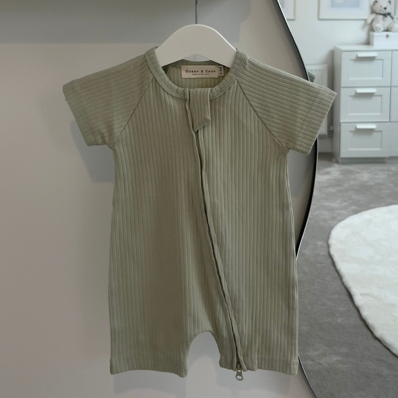 Zip Romper Sage Green 2