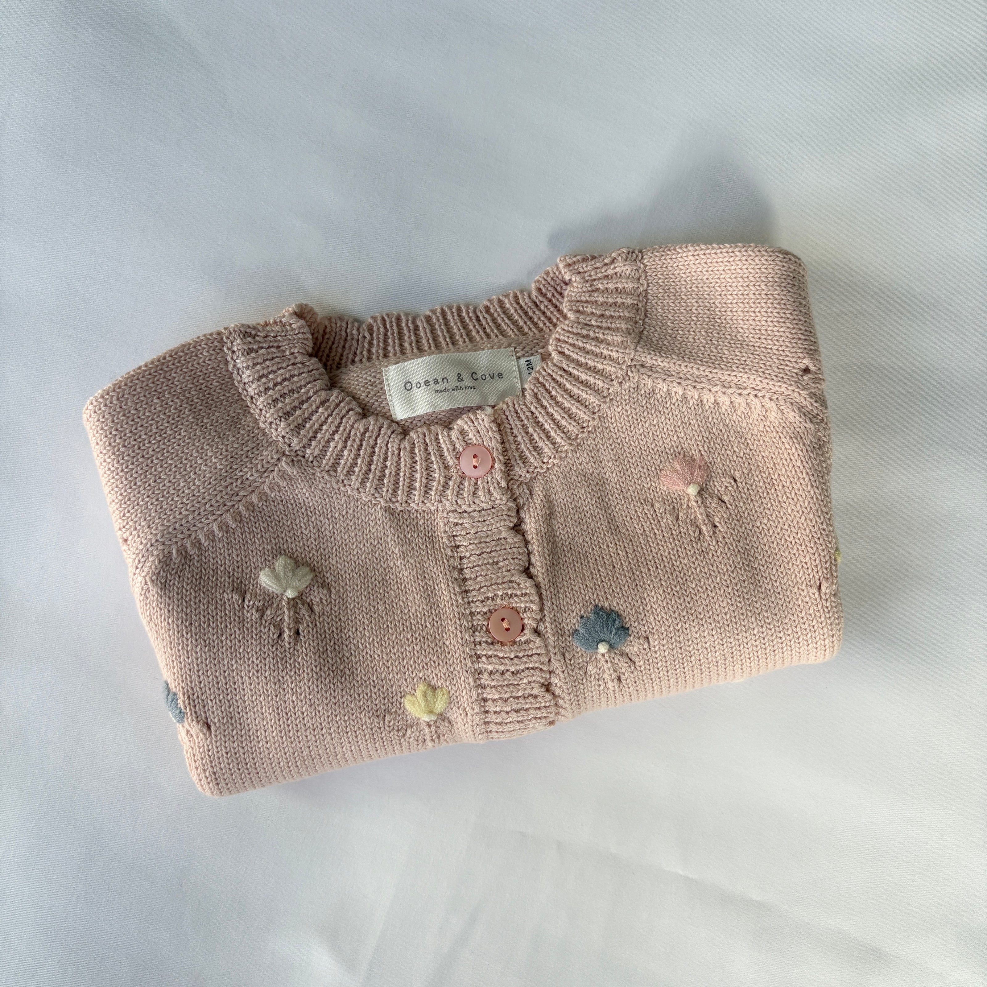 Baby Pink Embroidered Cardigan