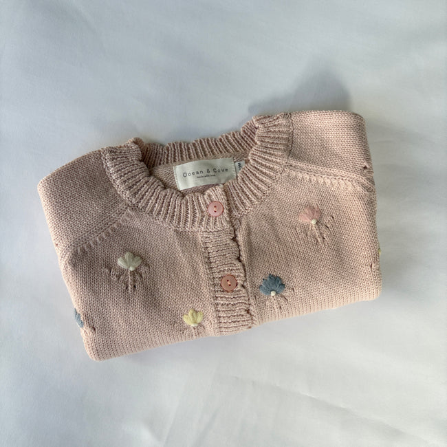 Baby Pink Embroidered Cardigan