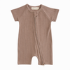 Organic Cotton Ribbed Zip Rompers