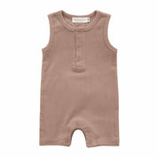 Organic Cotton Sleeveless Ribbed Rompers