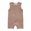 Sample Sale- Organic Cotton Sleeveless Ribbed Rompers (various sizes)