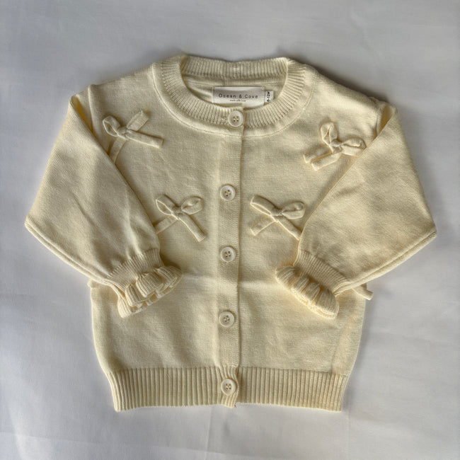 Frill Cuff Bow Cardigan
