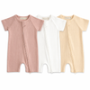 Organic Cotton Ribbed Zip Rompers (3 pack)