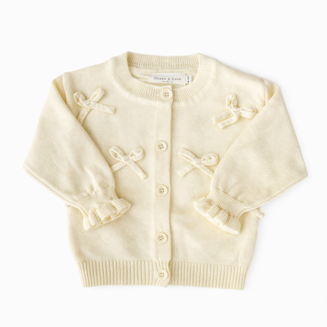 Frill Cuff Bow Cardigan