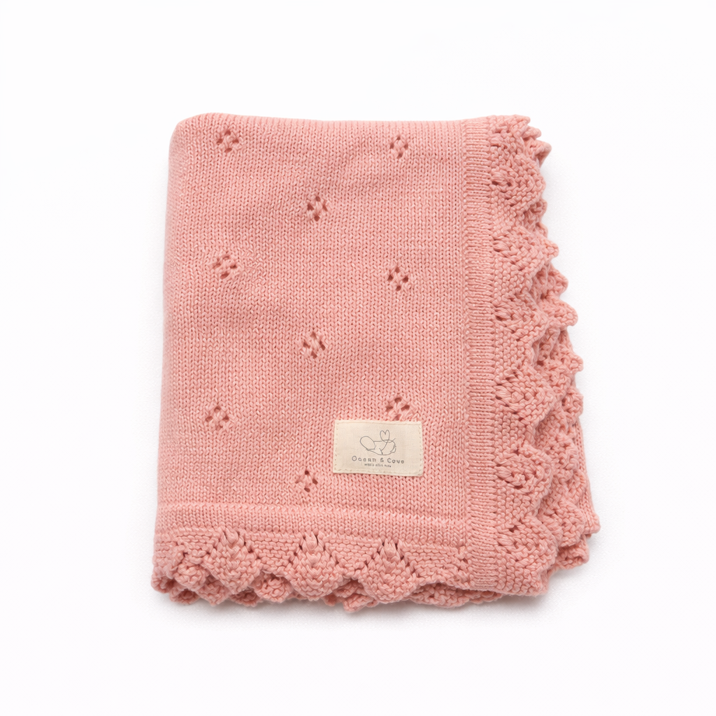 Organic Cotton Pointelle Baby Blanket