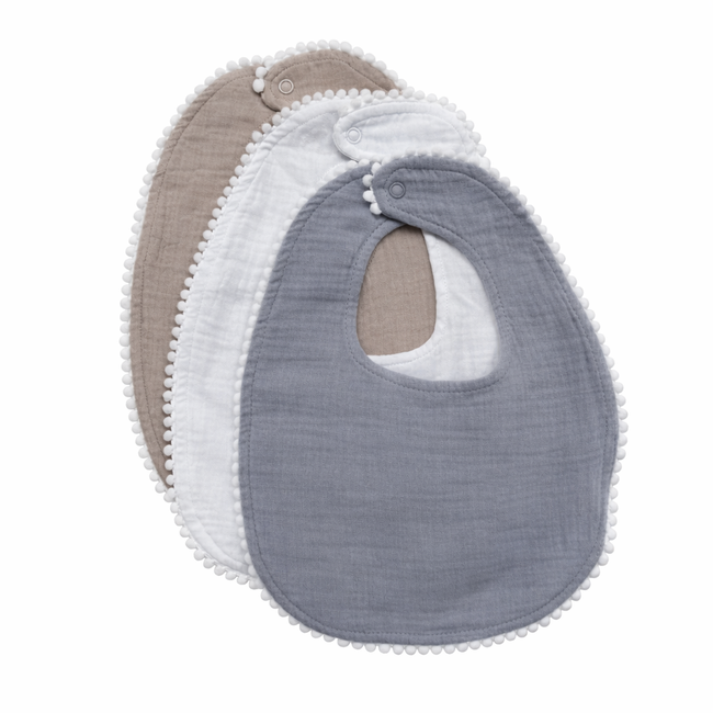 Organic Cotton Baby Dribble Bibs (pack of 3)