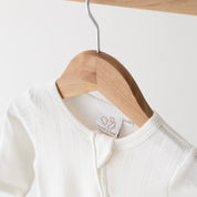 Organic Cotton Pointelle Sleepsuit - White