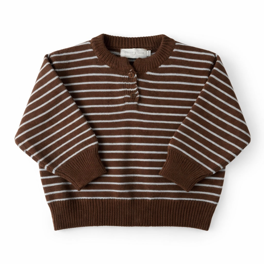 Brown & Blue Stripe Super Soft Jumper