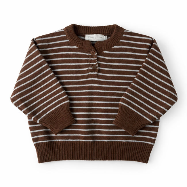 Brown & Blue Stripe Super Soft Jumper