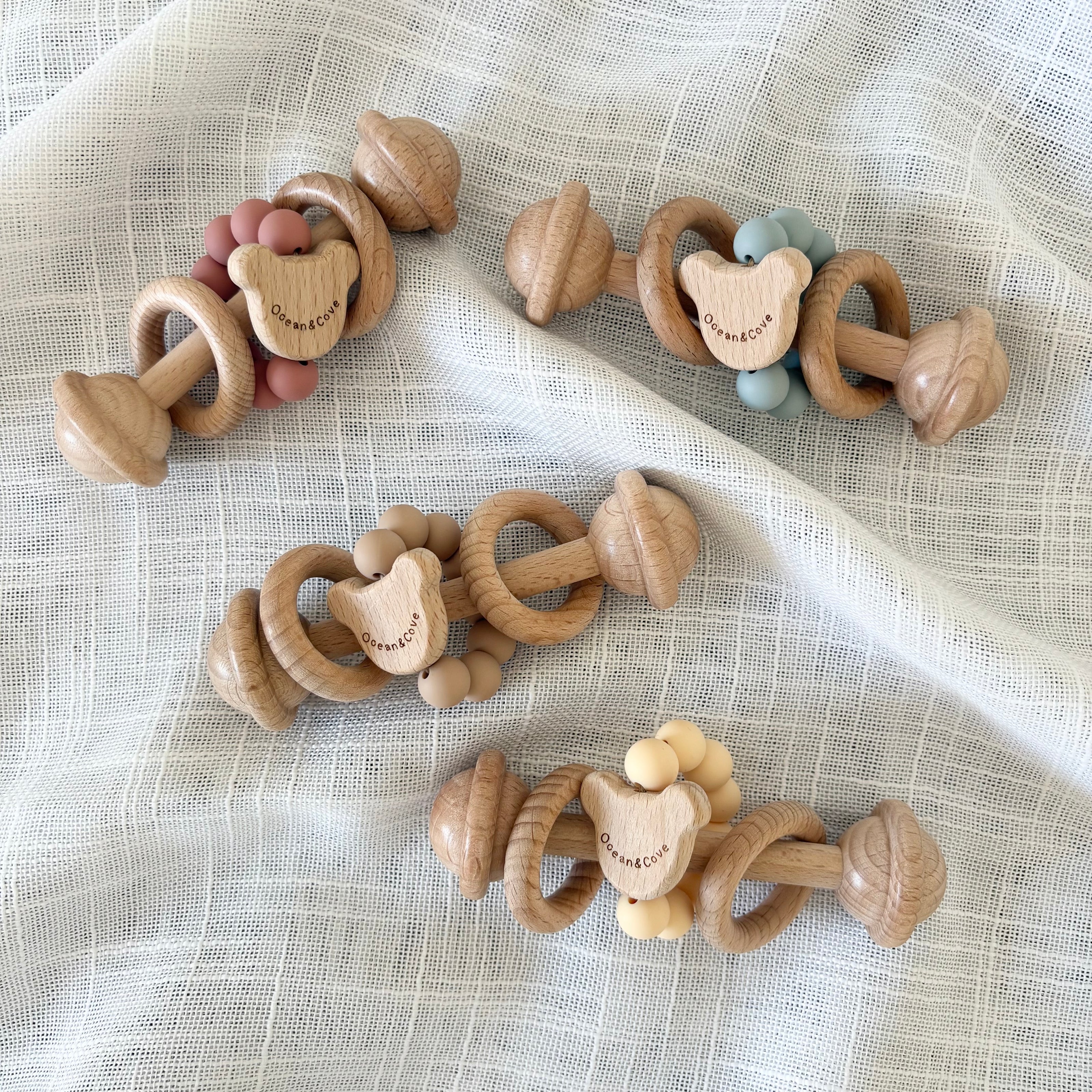 Baby Silicone Teddy Rattle Teether