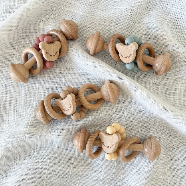 Baby Silicone Teddy Rattle Teether