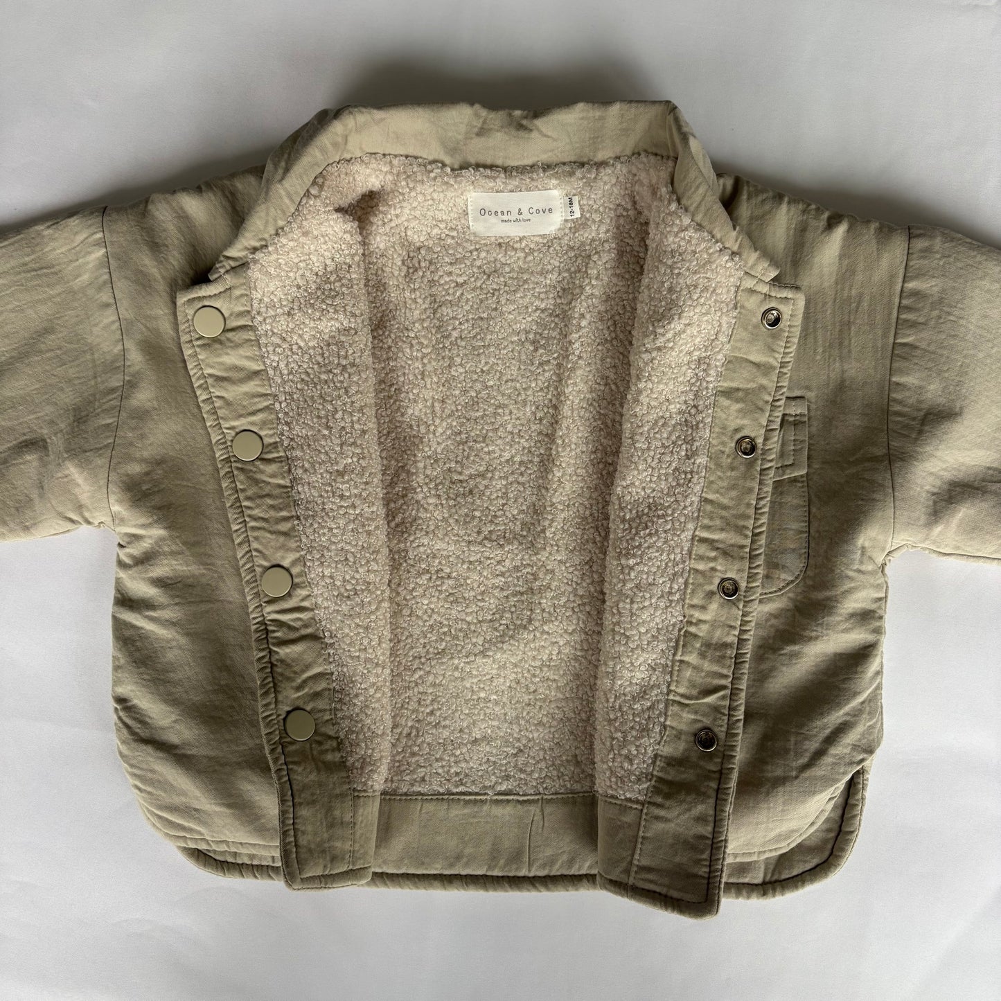 Neutral Sherpa Lined Jacket 12-18 months